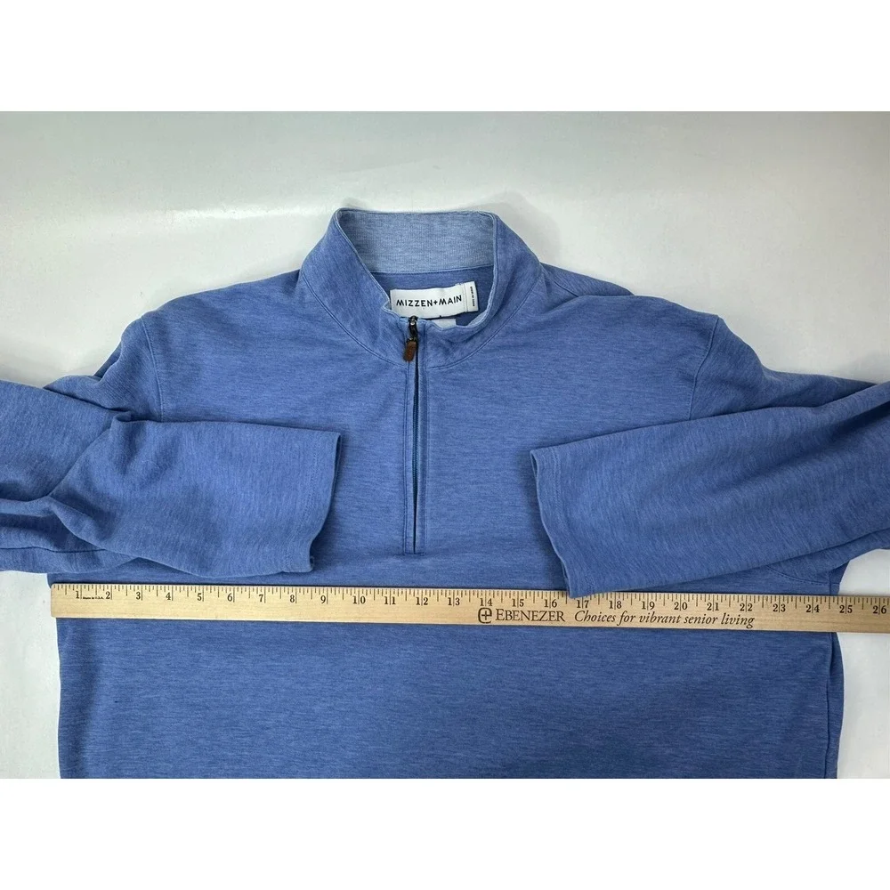 Mizzen+Main Sweater Mens 2XL Blue Fairway Zip Pullover Golfer